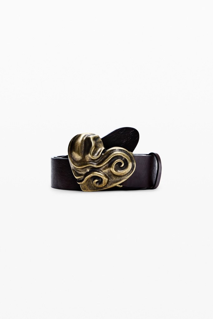 BELT_REPRISE BIG RIPPLED 9125 GOLD