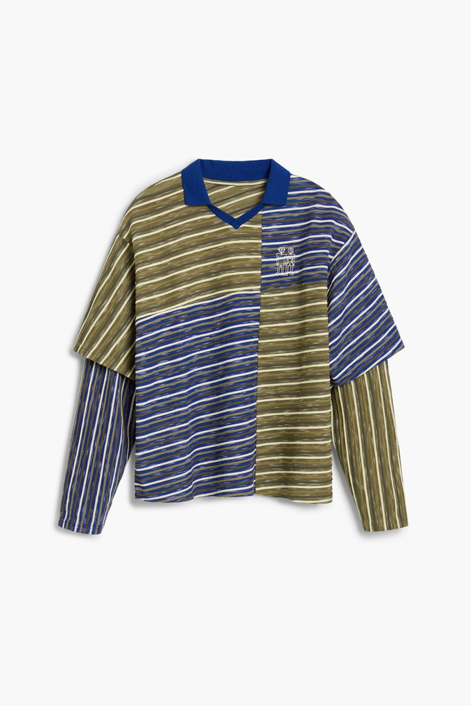 TS_POLO MIXED STRI 6068 MARRON OLIVA