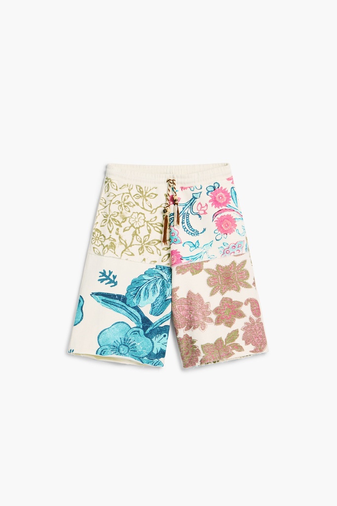PANT_BERMUDA FLOWER 1008 CRUDO BEIGE