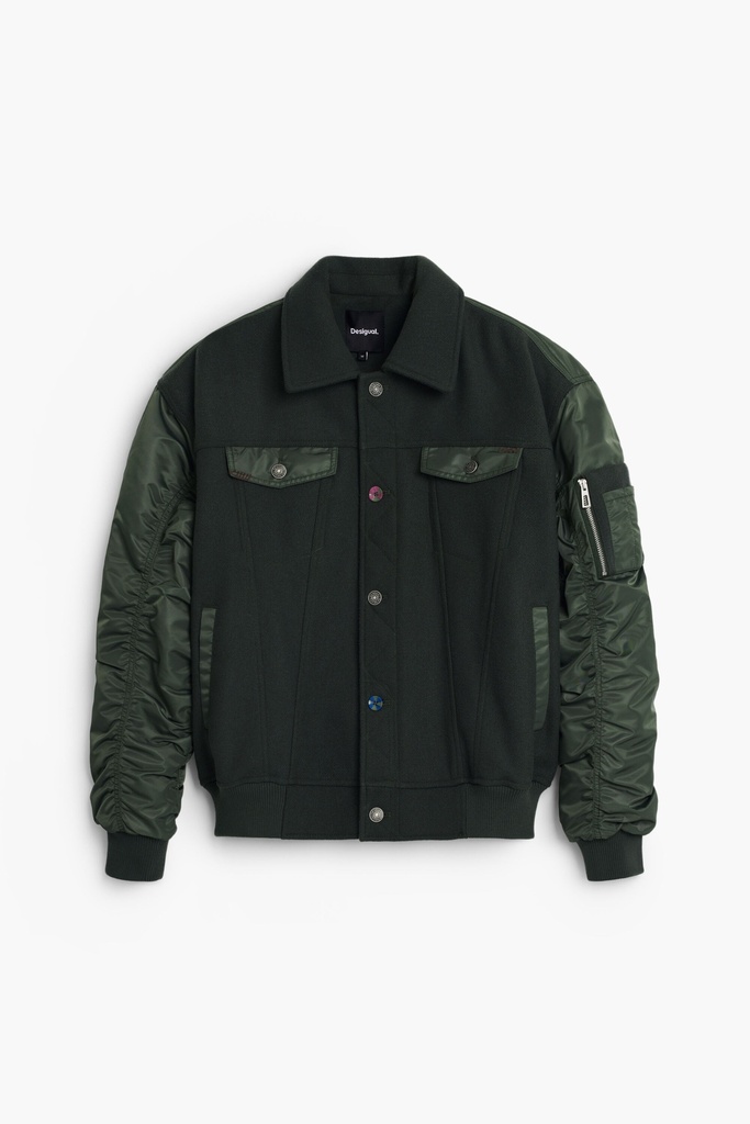 CHAQ_BOMBER PAÑO 4003 VERDE MILITAR
