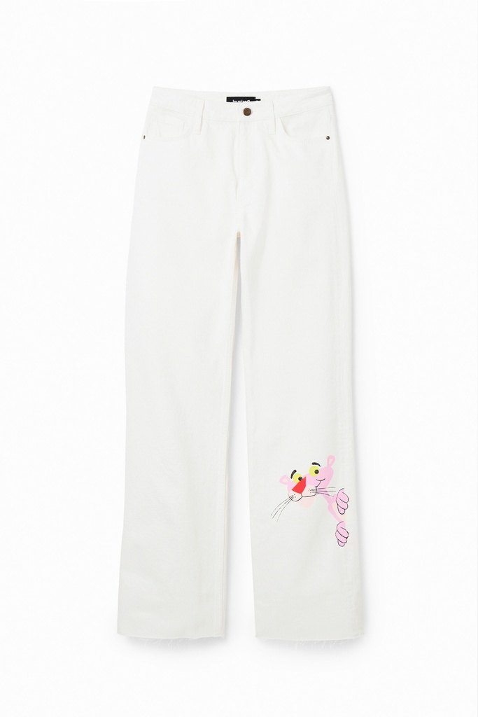 DENIM_PINK PANTHER 1030 JEANS WHITE
